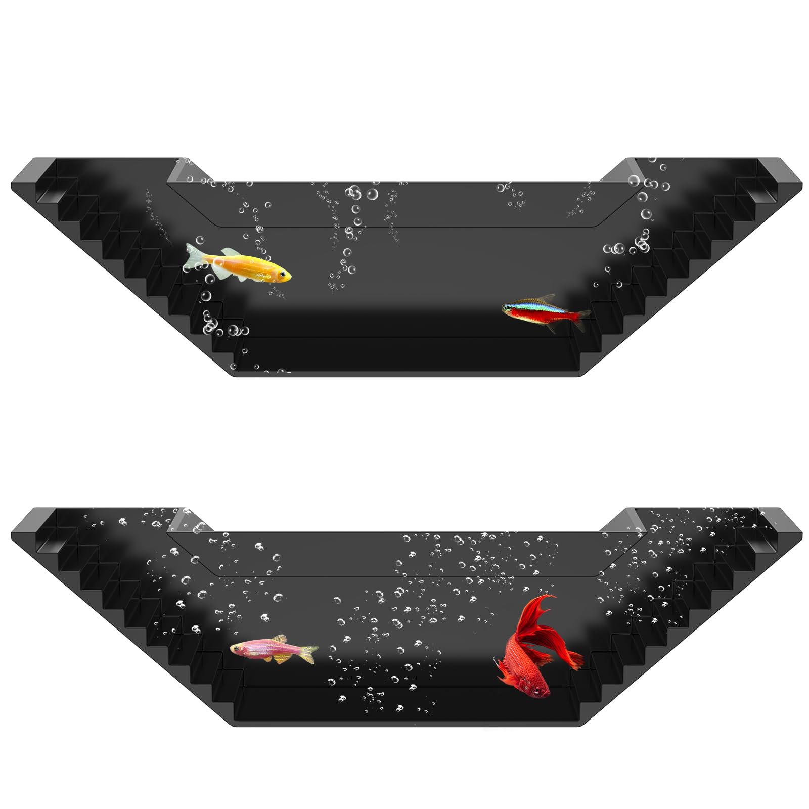 2PCS Aquarium Tunnel Decoration, Aquarium Hiding Place, Fish Cave Viewing Tunnel with 2 Entrances, Fishes Tunnels for Cichlids, Betta and Shrimps, Fish Tank Decorations Hideout for Aquariums Lover