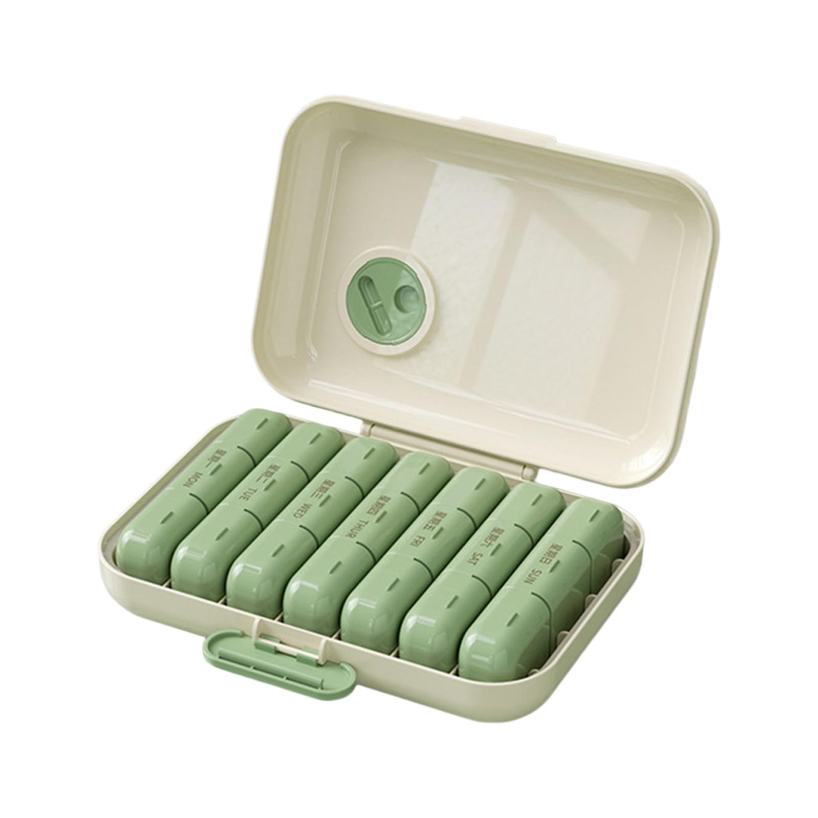 Maxtonser 7 Day Portable Pills Dispenser Case Large Capacity Travel Organizers With Intelligent Compartments Safe ABS Pla