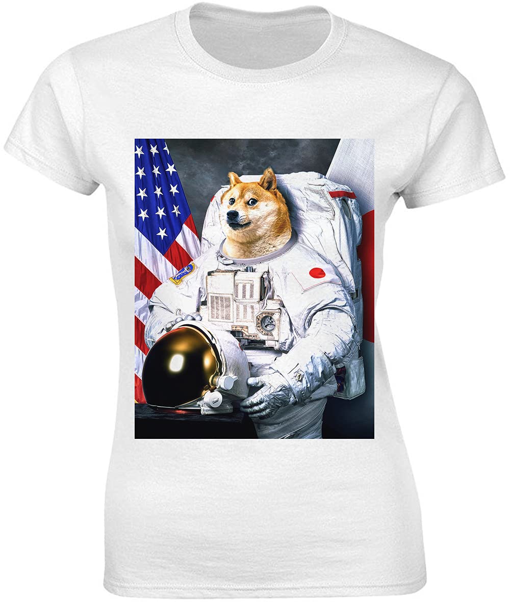 GenericProud Astronaut Doge with Flag Women's T-Shirt bnft