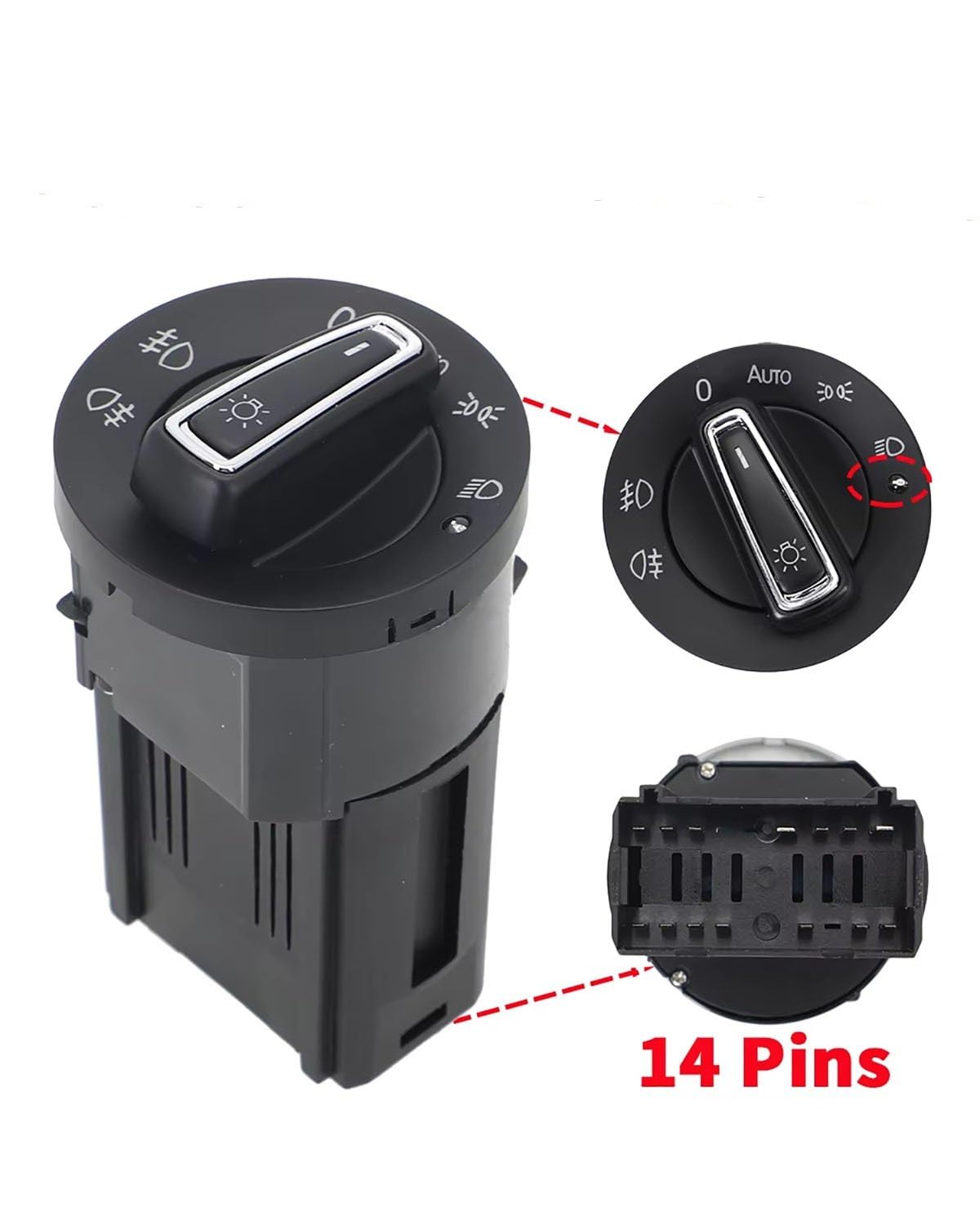 Para Golf 4 MK4 Passat B5 Polo 9N 9N3 18D941531D Interruptor Luces Auto