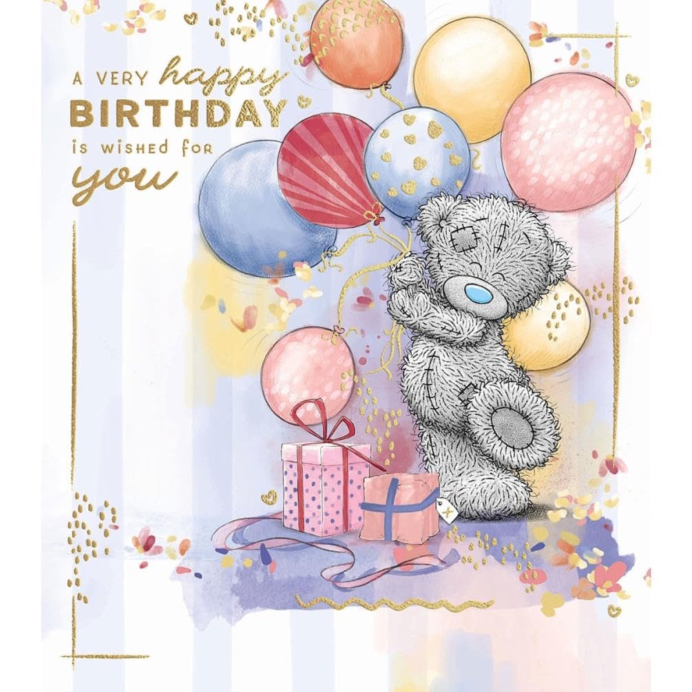 Me To You Bear Big Birthday Balloons Birthday Card