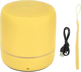 Sxhlseller Mini Altavoz Bluetooth, Sonido Estéreo de Graves, Altavoz Bluetooth 5.0 con Luz Que Cambia de Color, Mini Altavoz Bluetooth Portátil para Viajes Al Aire Libre(Amarillo)