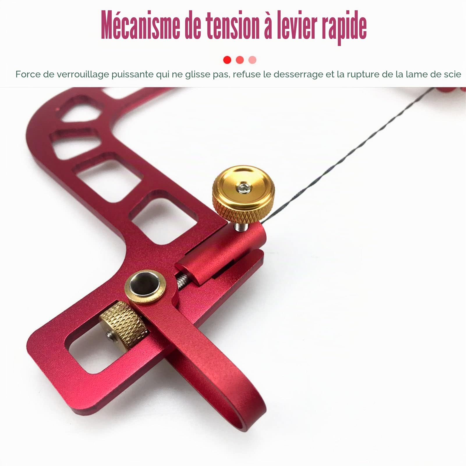 Scie À Chantourner, Cadre en Alliage, Fil D'Acier Rapide Et Propre Coupe Régulière, Scies À Main Multifonctionnelles Incisives + Lime de Secours, pour Projets D'Artisanat, Bijoux Diy