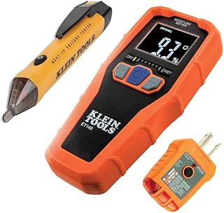 Klein Tools 80023P Tool Set, Home Inspector Tool Kit with Digital Moisture Meter, Non-Contact Voltage Tester, GFCI Outlet Tester, 3-Piece