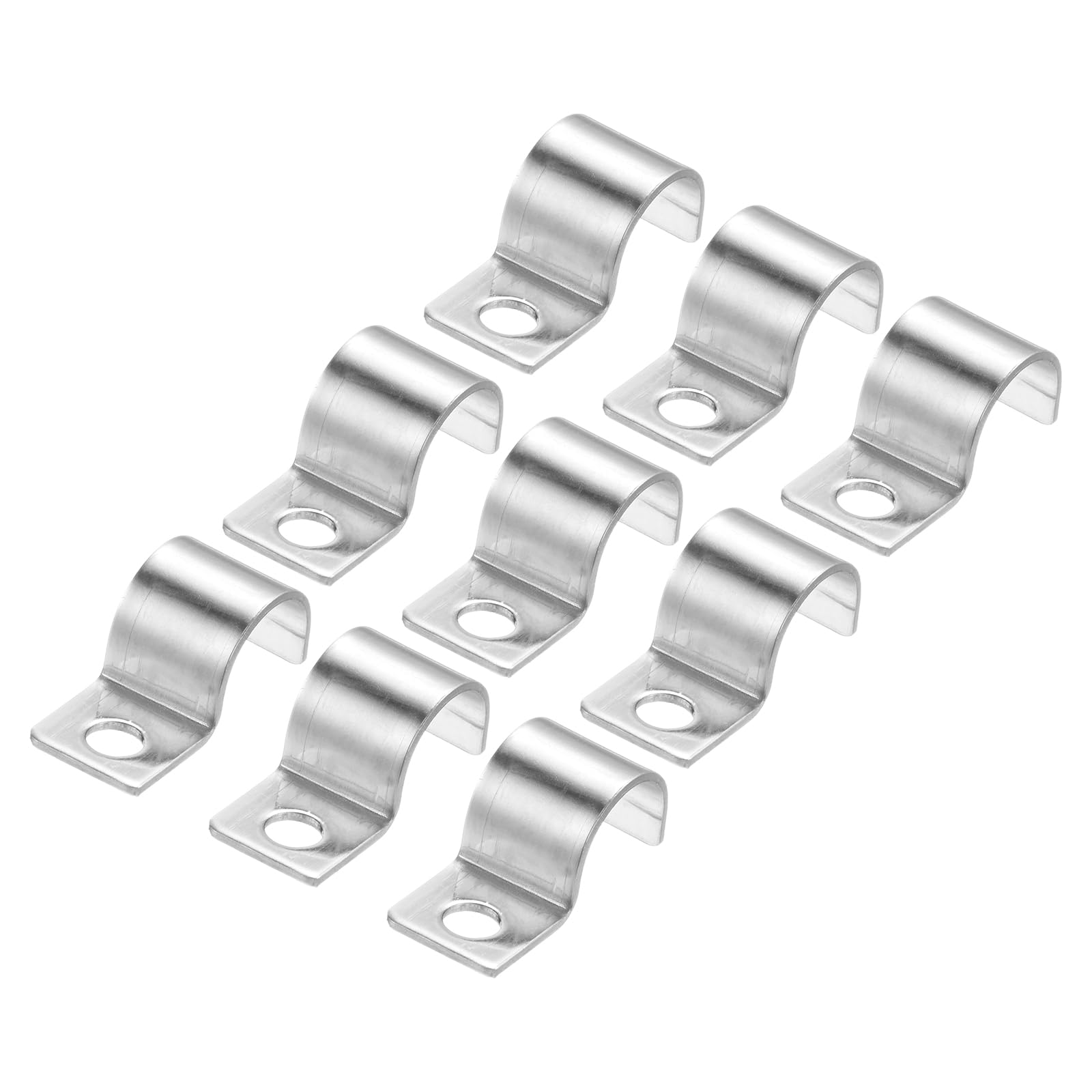 uxcell 40 Pcs Pipe Strap Fit for 5/16in(8mm) 304 Stainless Steel Strap Clamp with 1 Hole for Conduit or Pipe Fixing