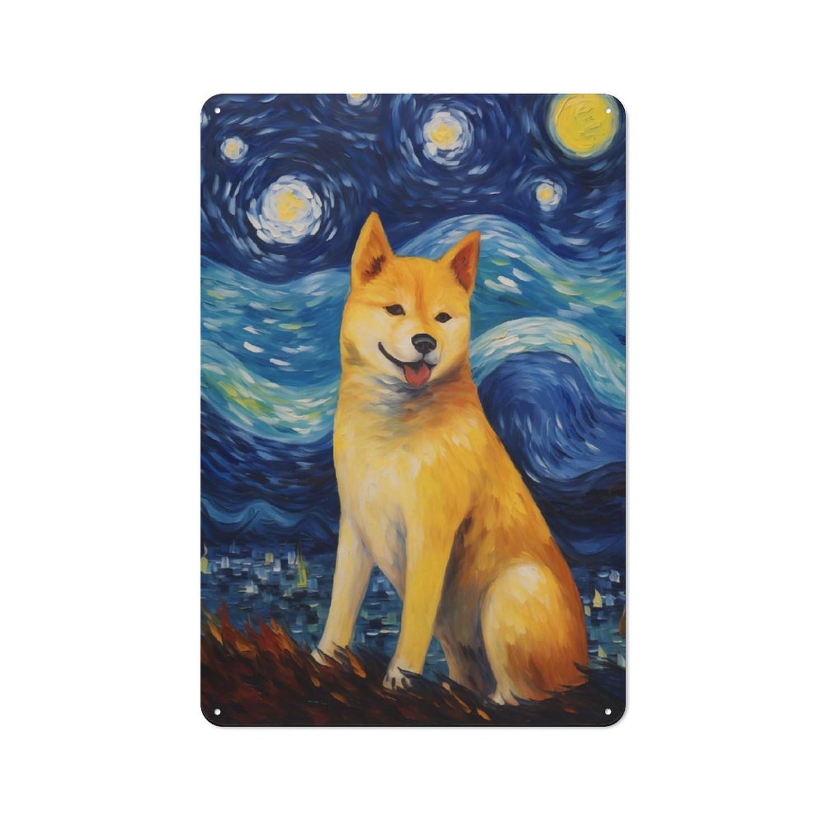 Shiba Inu Dog Vintage Metal Sign 30x20cm, Retro Classic Pub Decor for Cafe, Pub, Workshop Or Home Bar
