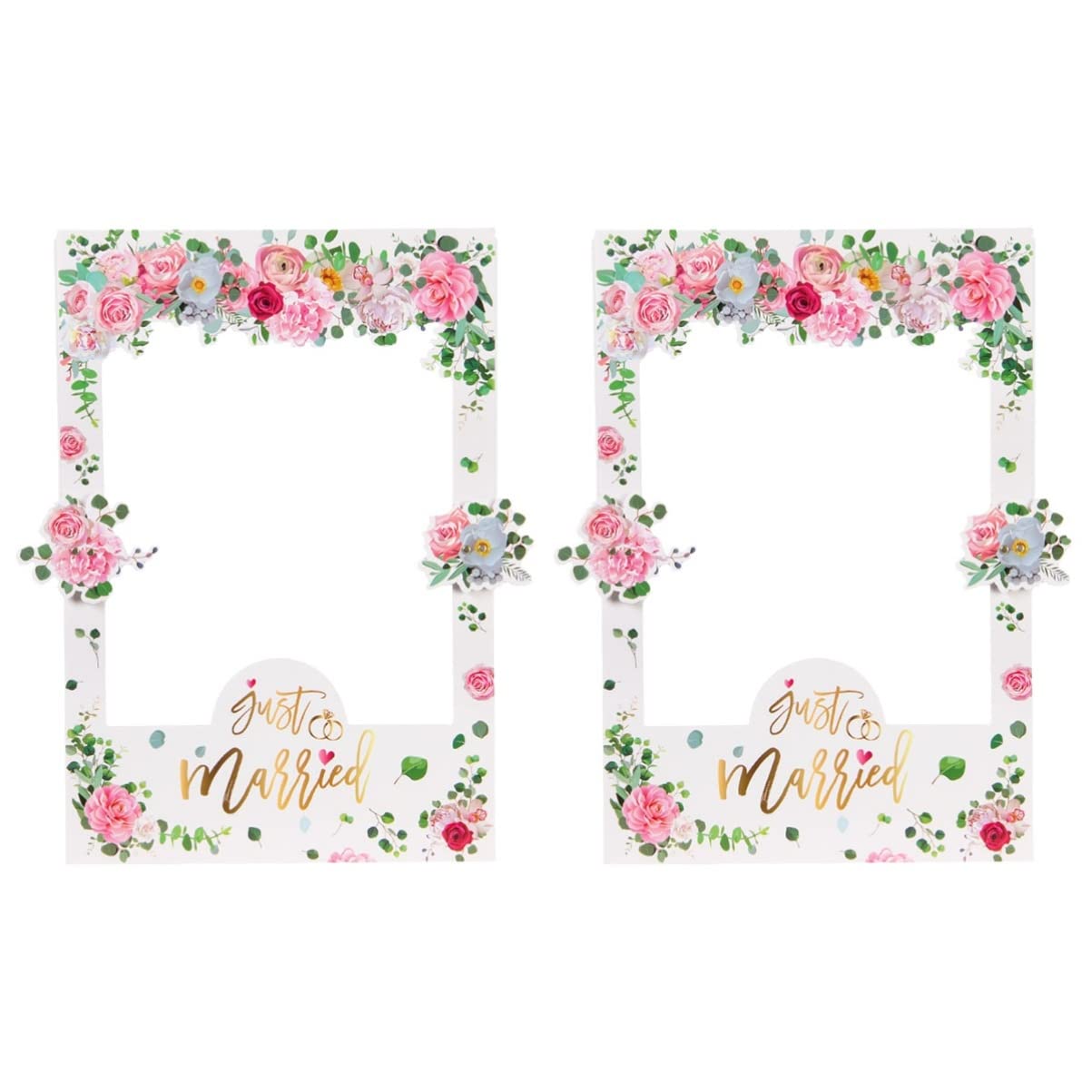 Abaodam 2stücke Floral Paper Photo Frame Für Hochzeiten Romantische Fotorequisiten Für Fotoautomaten Hochzeitsfeiern Und Stabiler Und Bilderrahmen Für Unvergessliche Erinnerungen