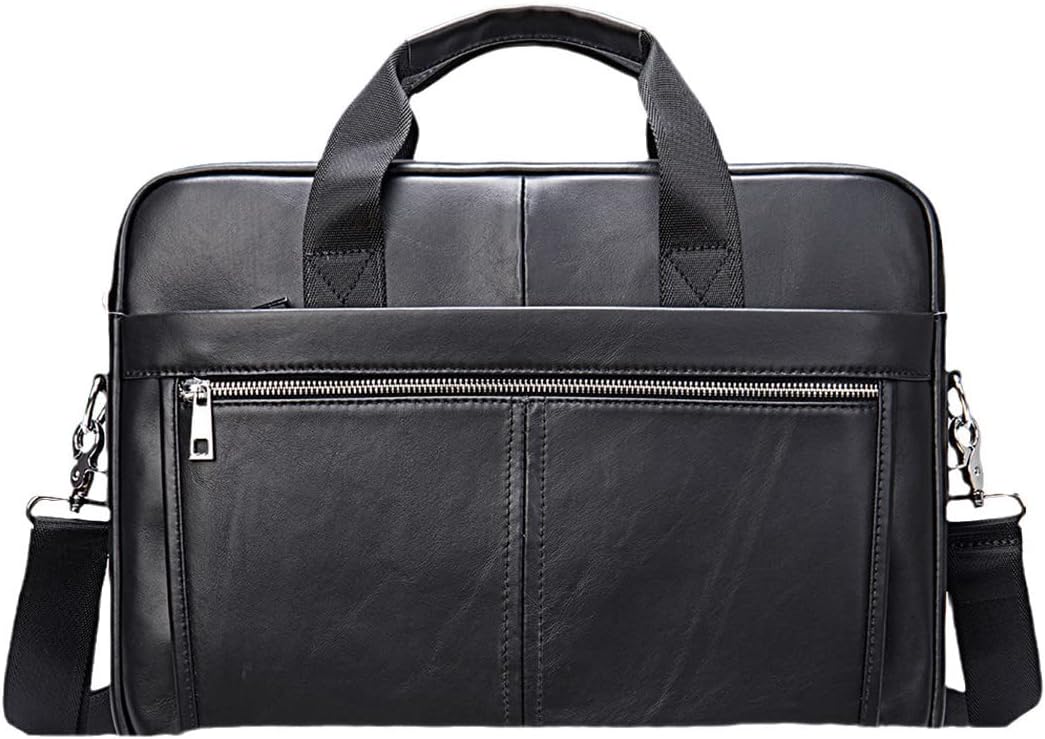Men's Briefcase Genuine Leather Laptop Bag 14'' Business Tote Document Office Portable Laptop Shoulder Bags