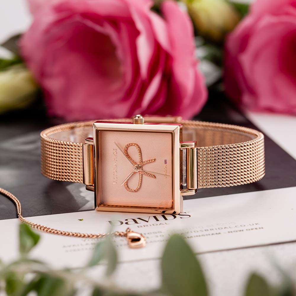 VICTORIA HYDE Orologi da Donna Quarzo Analogico Quadrante quadrato/rotondo Con Arco/Farfalla 3D Pelle/Acciaio Inossidabile Strap