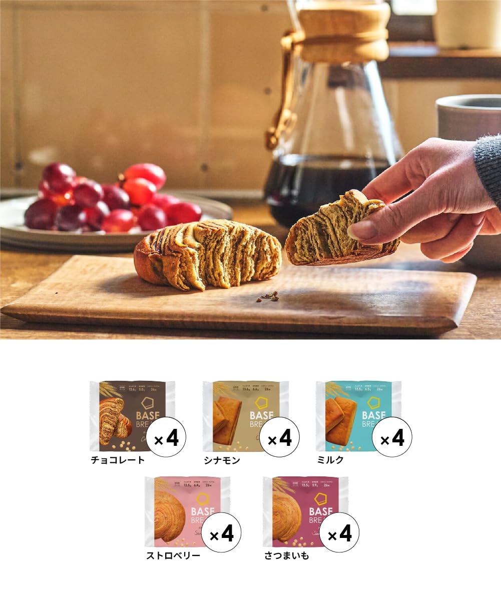 Amazon.co.jp: BASE BREAD 5 Varieties 20 Bags Bread [Chocolate