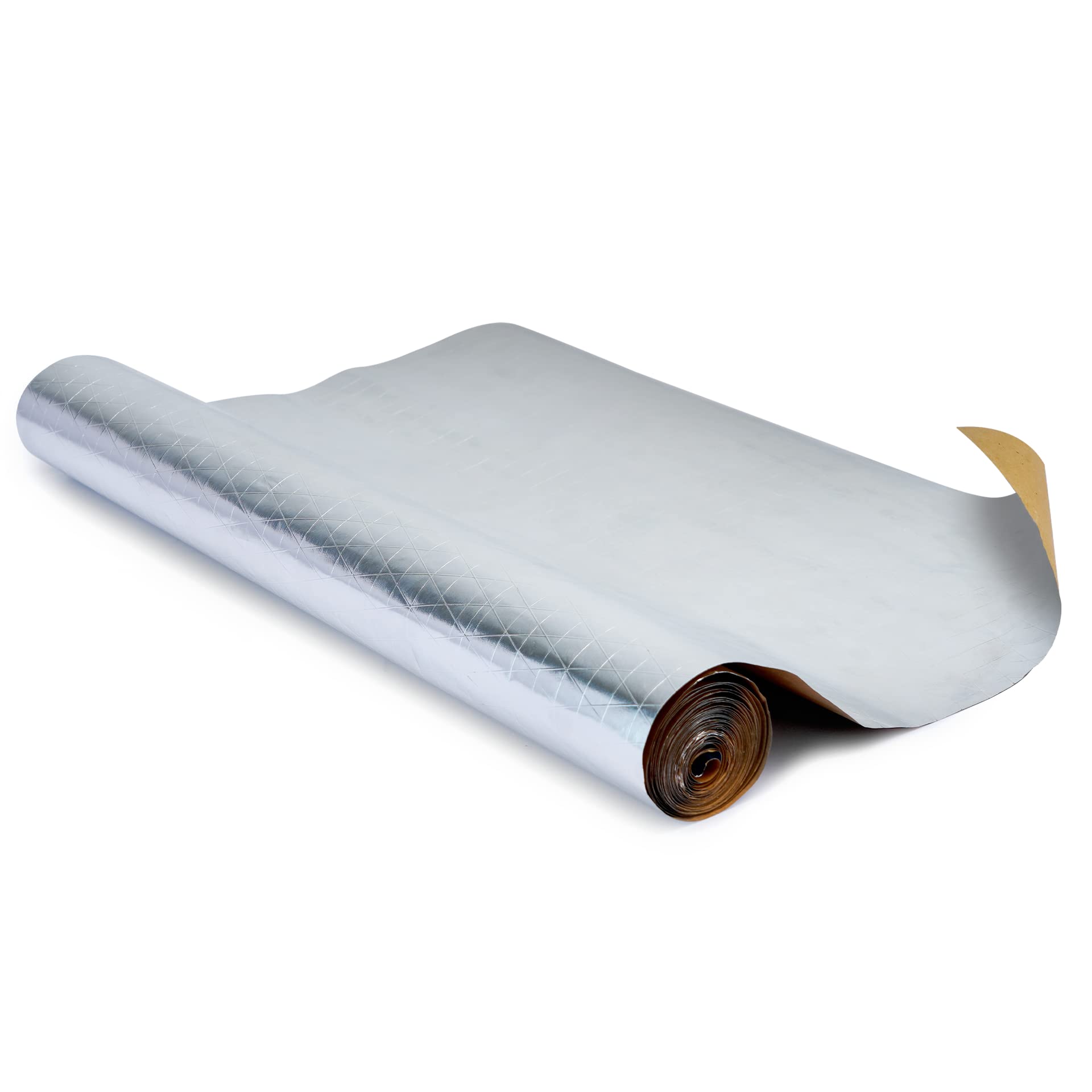 Heat Reflective Radiator Foil Insulation Roll 5m X 50cm - 1mm Thick Radiator Reflector Foil with 24 Self-Adhesive Pads, Saves Heat, Energy, & Money - Easy to Apply as Radiator Reflector Panels (1)