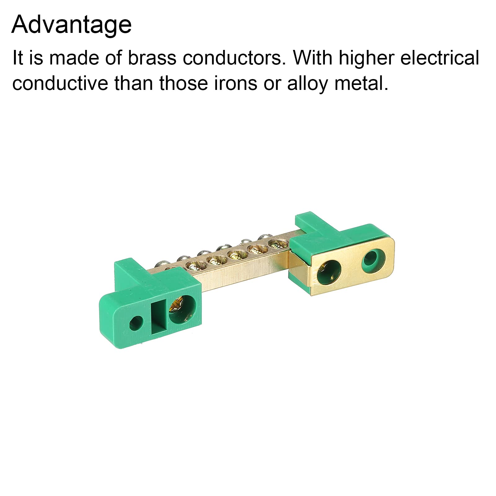 Borne Terre Vis Bloc Barrière Laiton 6 Positions Vert Pour