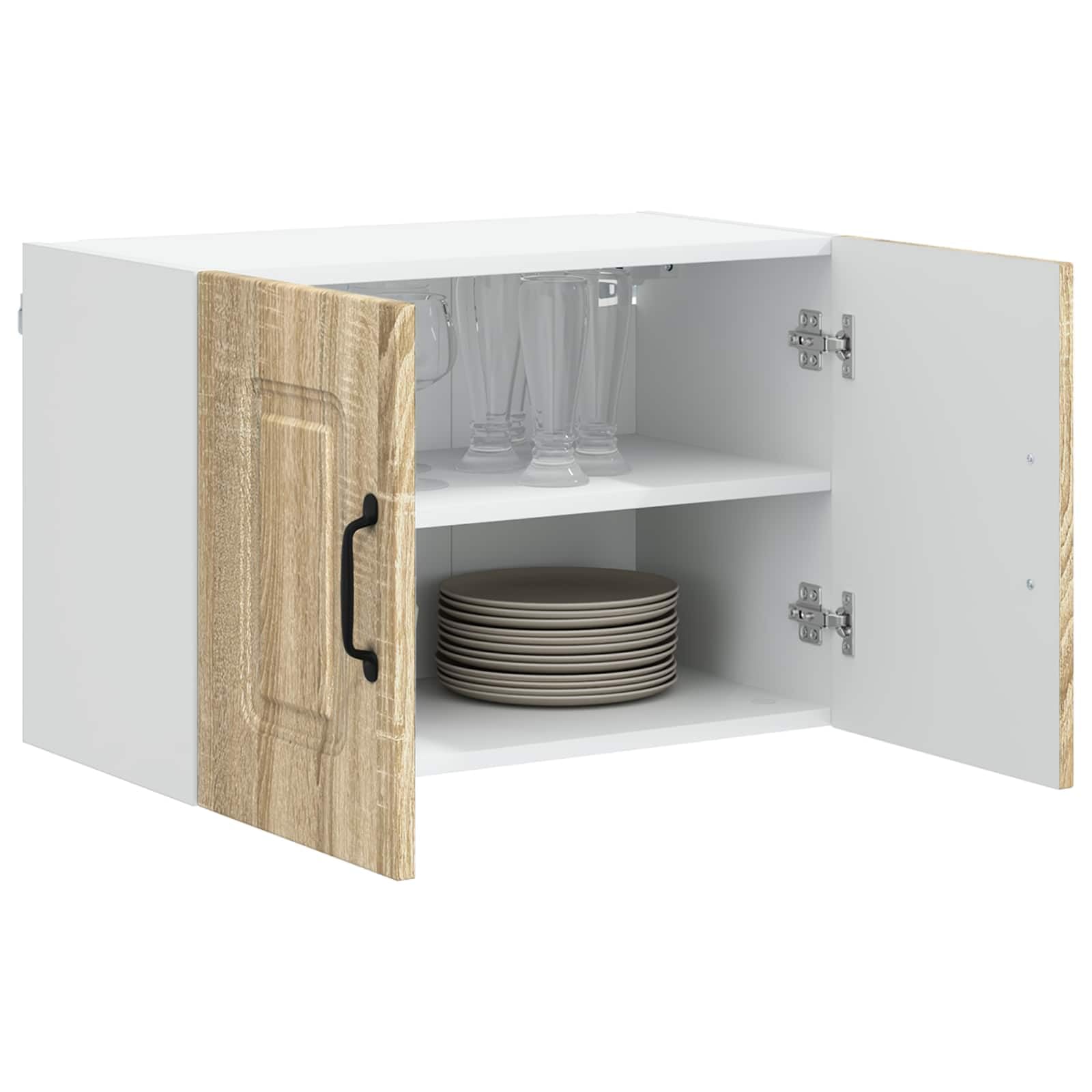 Front do zmywarki Kalmar zestaw 2 szt. dąb sonoma materiał drewnopochodny 60 x 31 x 40 cm szafka kuchenna z drzwiami i półkami do przechowywania w kuchni