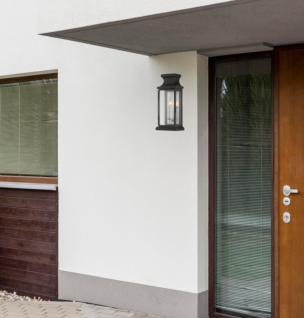Savoy House 5-5910-BK Brooke Traditional Clear Glass Outdoor Wall Lantern, 1-Light 60 Watt, 17" H x 7" W, Black
