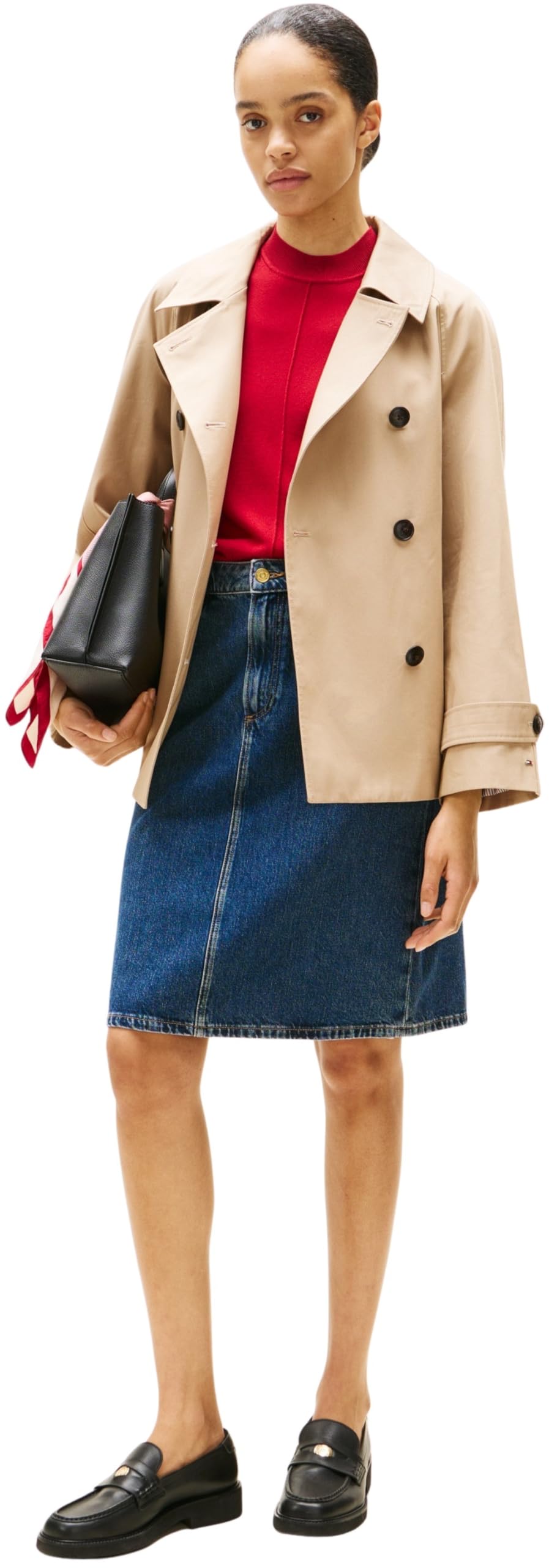 Tommy Hilfiger DNM Dee Straight Knee RW Skirt Ww0ww45666 Gonna Dritta Donna (Pacco da 1)