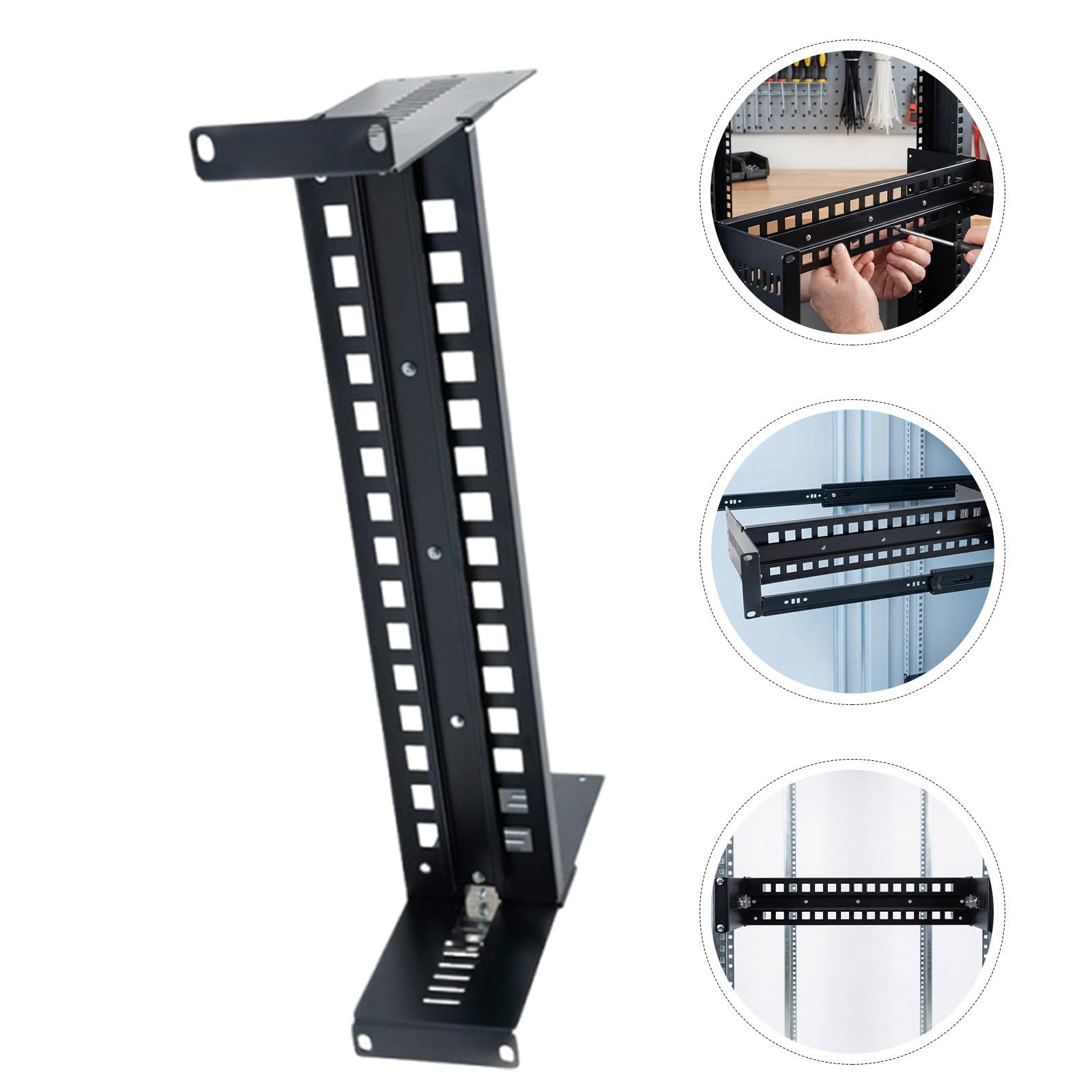 Soporte para Riel DIN Ajustable de Aleación de Aluminio para Rack Compatible con Convertidor de Señal y Switches Ethernet en Entornos Industriales y Redes Compactas