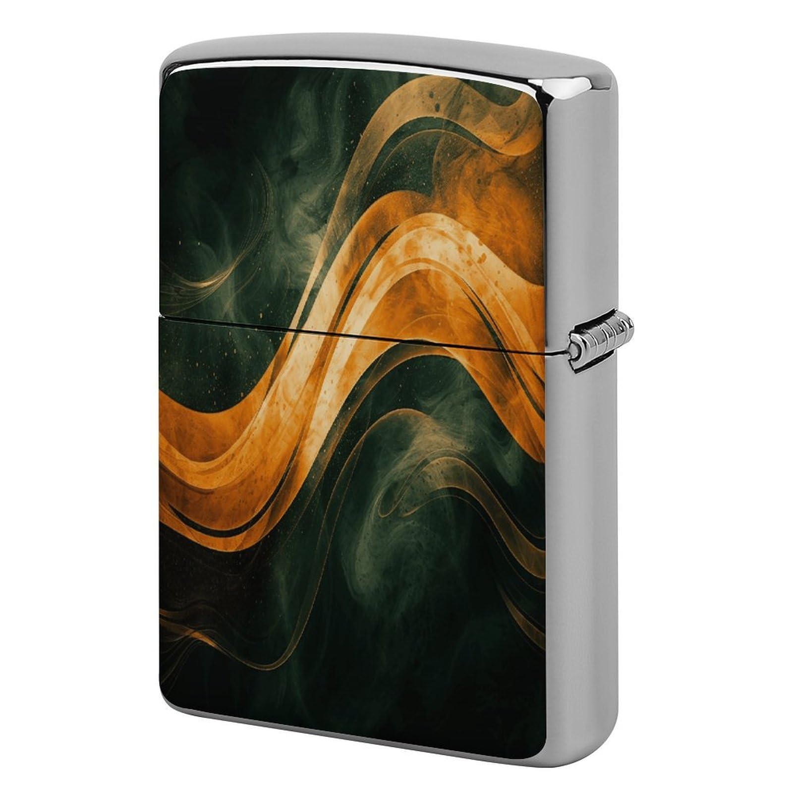 Fekiloot Style Orange Pattern Lighter Case Cover Metal Lighter Case