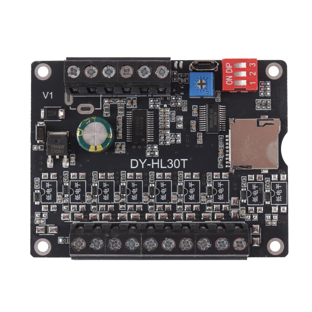 Modulo di riproduzione vocale MP3 DY-L30T da 30 W – Lettore musicale a 9 trigger con scheda amplificatore di potenza, scheda Max 32 G