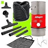 Allegro Poco PKU31001 Allegro MU3100 Wall Mounted Garage and Car Vacuum with 30 Ft. Hose and Tools, Silver Grey/Red