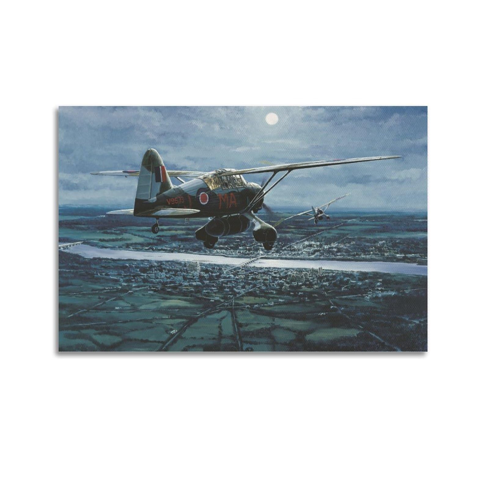 JONZA WW2 Vintage Military Aircraft Poster Westland Lysander Contact Decorative Painting Canvas Wall And Art Picture Family Bedroom 12x18inch(30x45cm)
