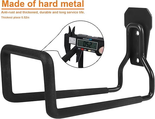 Miniatura 5 de 2 piezas de soporte de manguera resistente para almacenamiento de manguera de jardín, soportes de manguera de agua negra para montaje en pared