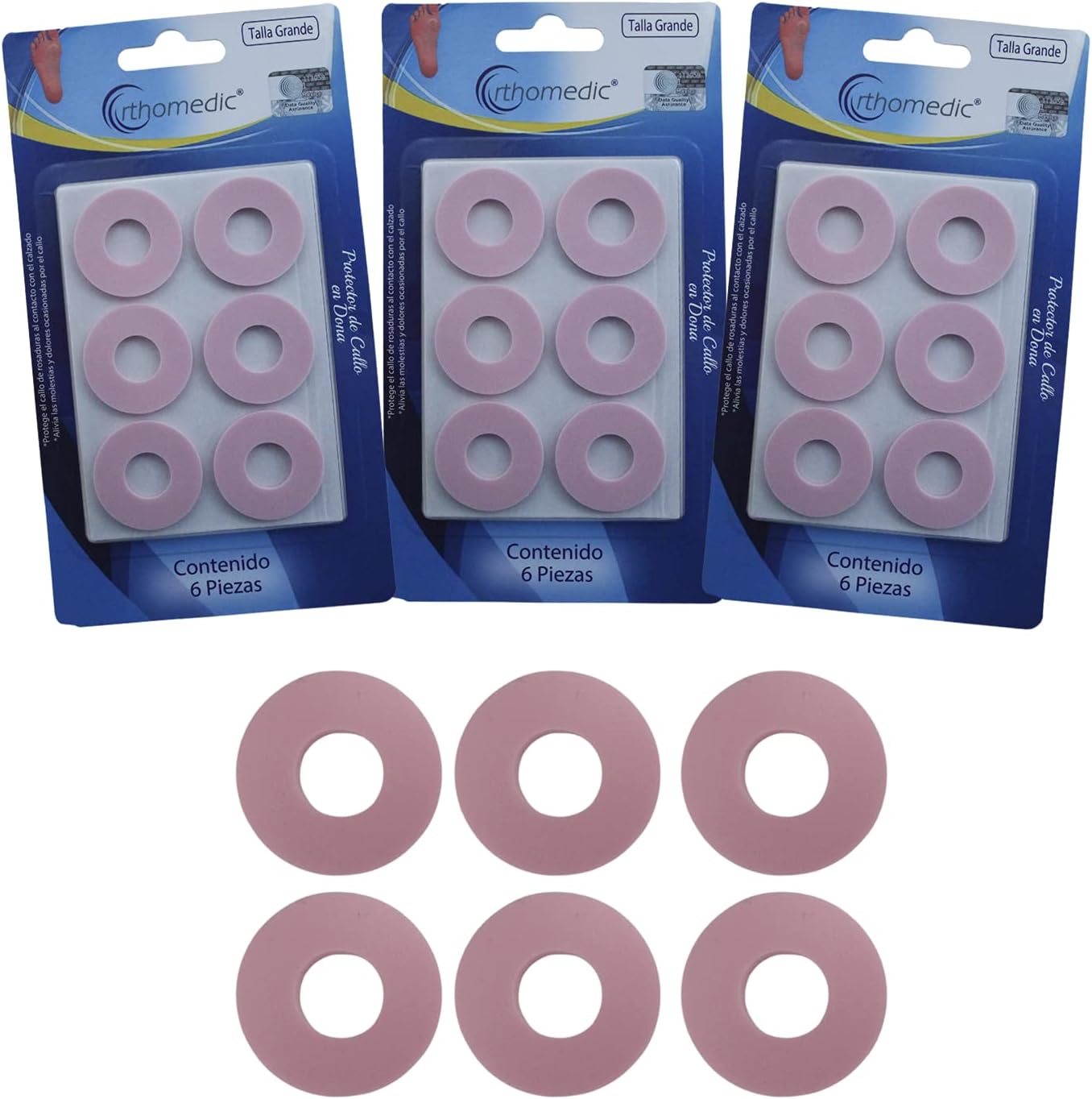 Orthomedic Foam Rubber Donut Callus Protector, Beige, Large