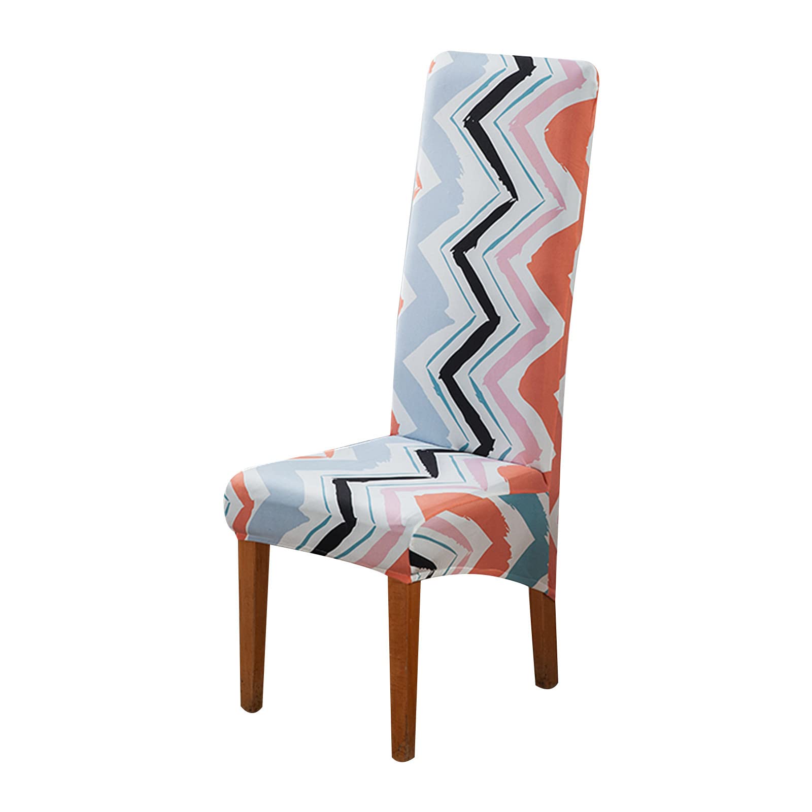 Chickwin Large High Back Dining Chair Covers, Chairs Slipcovers Set of 1 2 4 6, Elastic Stretch Washable Chair Protectors for Dining Room, Kitchen, Banquet, Wedding (Chevron Pattern 2,4 Pieces)