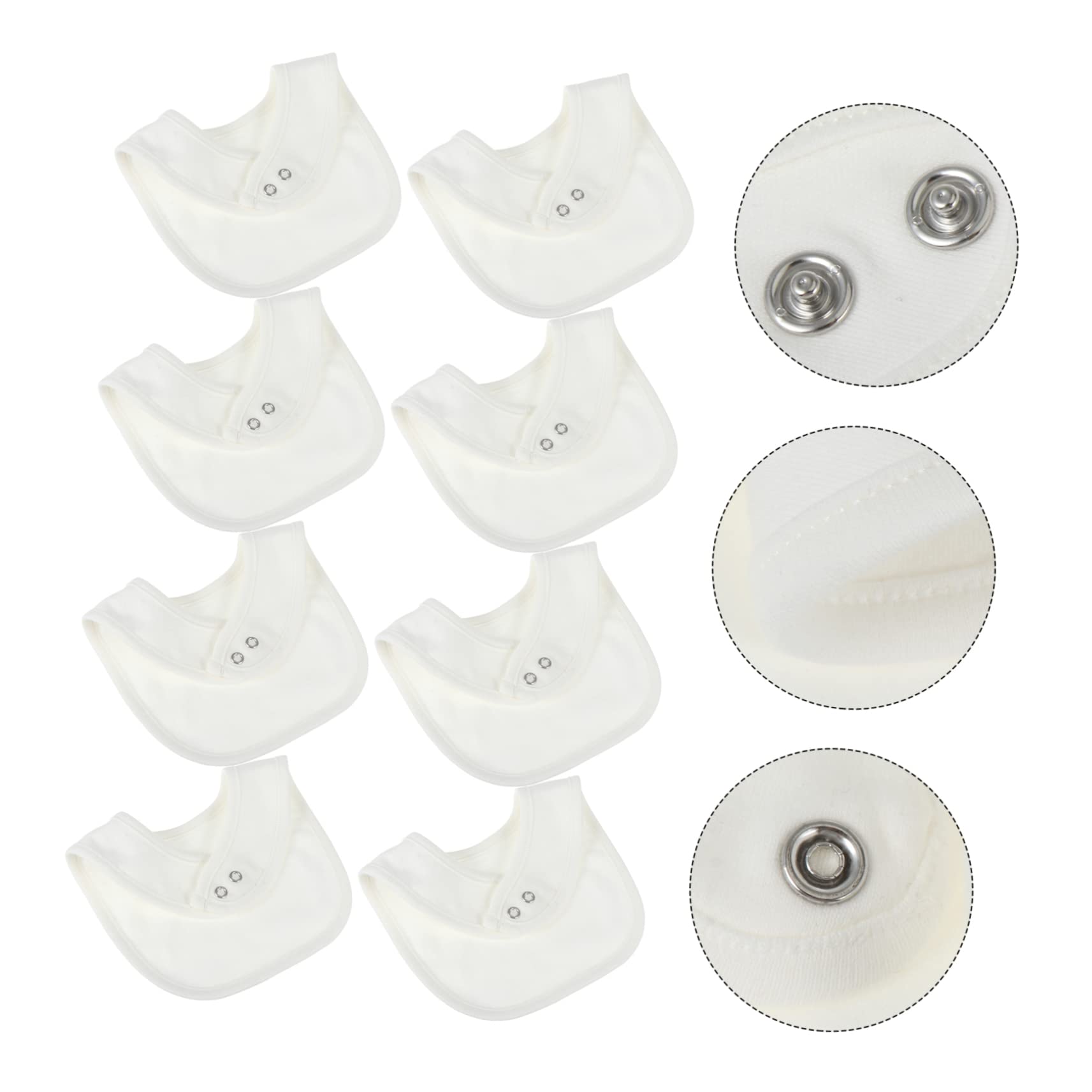 Babero Absorbente Dentición 8 Piezas Algodón Blanco