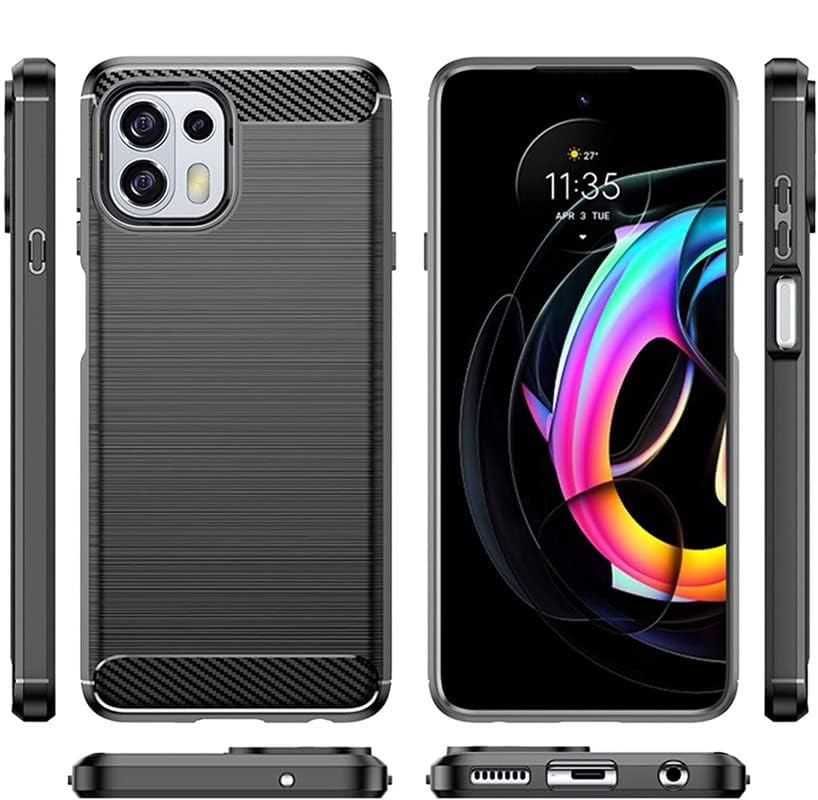 Image of Hybrid Carbon Fiber Back Case for Moto Edge 20 Lite (Black)