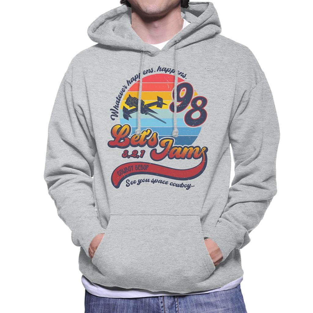 Cloud City 7 Cowboy Bebop Lets Jam Men's Hooded Sweatshirt Heather Grey