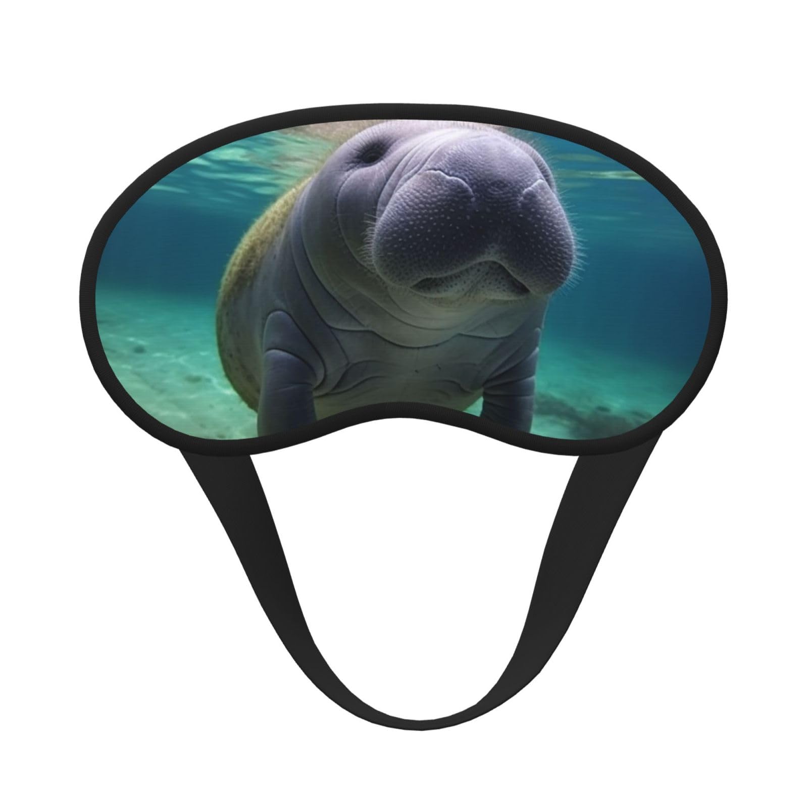 Sleep Mask for Side Sleeper Silk Sleeping Eye Masks with Elastic Strap Super Soft Eye Sleep Shade Cover Cute Sea Animal Manatee Blackout Night Blindfold for Women Men Travel