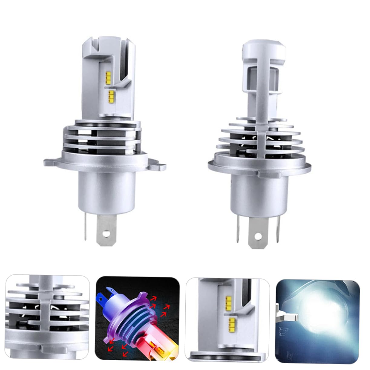 PRETYZOOM 2pezzi Led Per Fari Auto Ricambio Faro Luce Bianca Fredda Per Veicoli Confezione