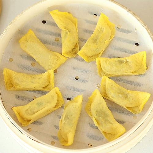 Miniatura 2 de MineSign 100 forros perforados de bambú de papel pergamino para freidora de aire de 10 pulgadas