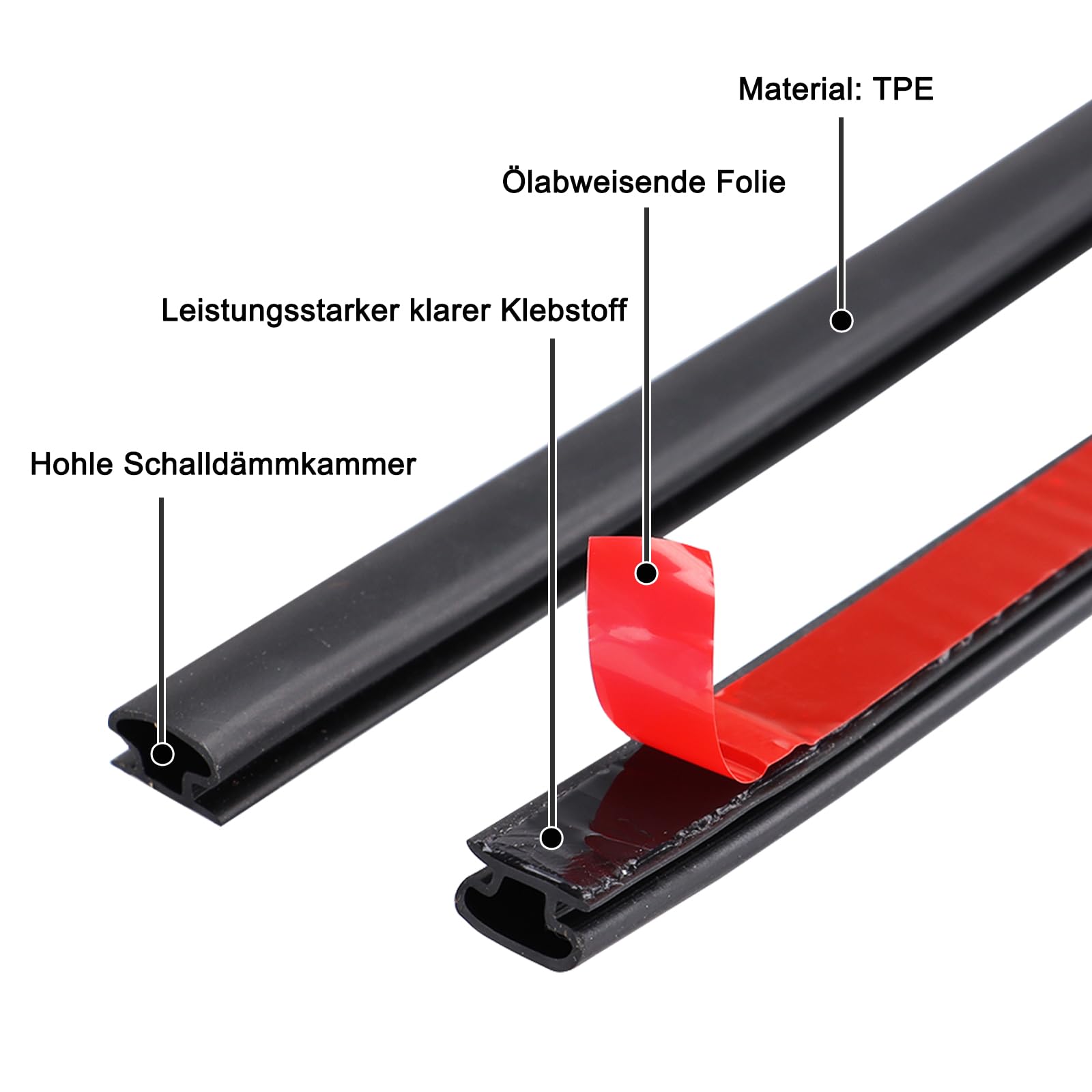 Joint D'étanchéité Autocollant En Caoutchouc - Flexible - Pour Fenêtre Et Porte - 8 M - Noir