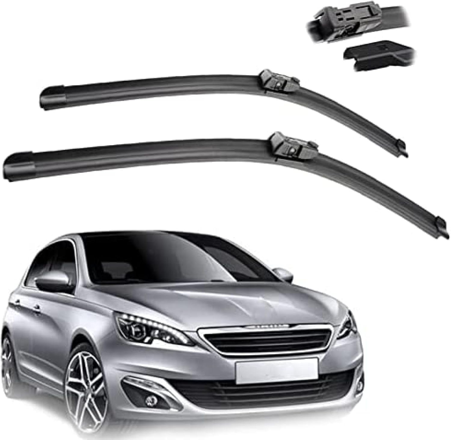 Oryginalny zestaw gumowa szyba wycieraczki do Peugeot 308 T9 Hatchback 2014 2015 2016 2017 2018 2019 2020 24 "+18", wycieraczki samochodowe