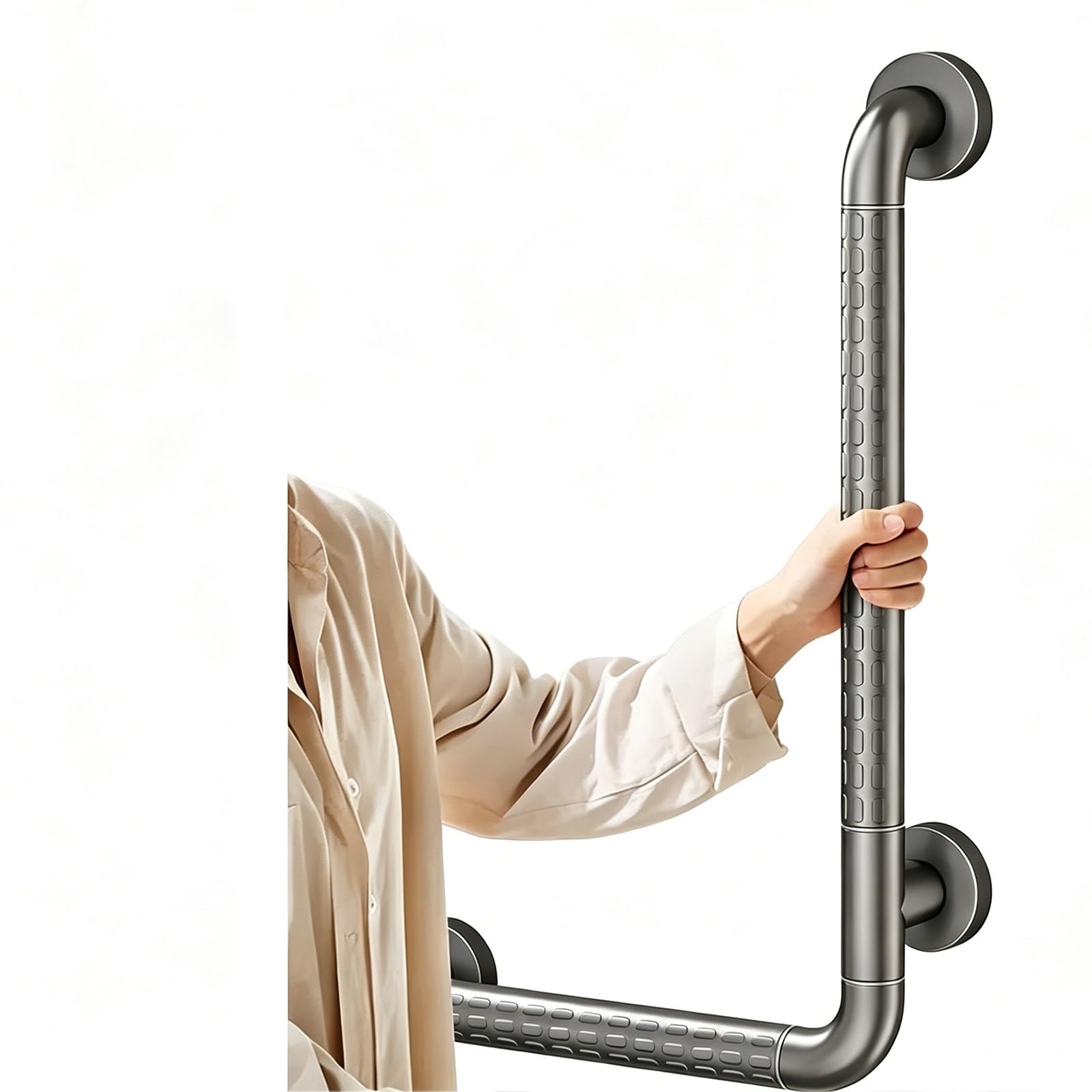 Barres en forme de L antidérapantes poignée de douche haute résistance 300kg
