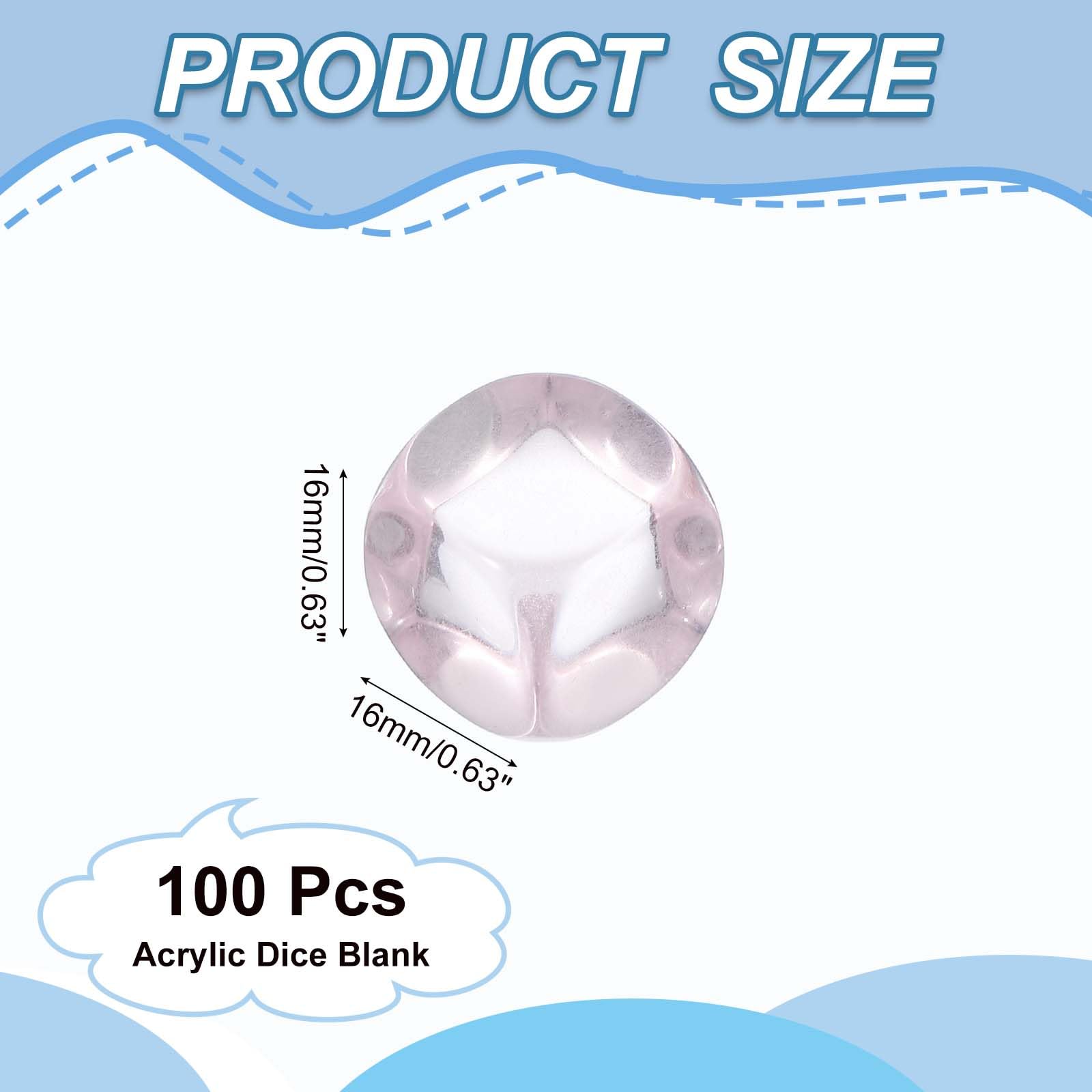 PATIKIL 16 mm Clear Acrylic Dice Blank - Image 2