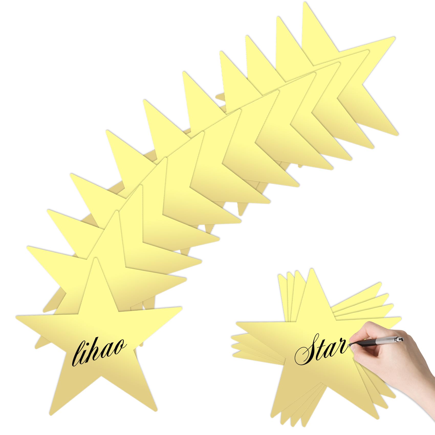 24 Pcs Star Cutouts 11 Inch Large Gold Stars Cutouts Double Printed Paper Star for Bulletin Board Classroom Wall Decorations Cardboard Stars for Wedding Birthday Graduation Party DIY Supplies
