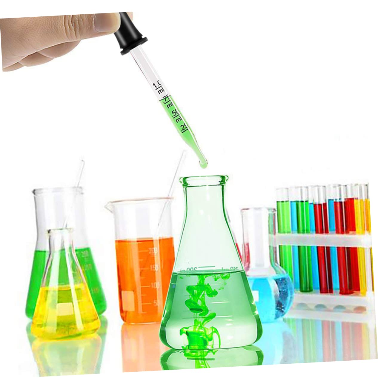 PRETYZOOM 20pcs 1ml Straight Head Glass Dropper Scale Pipette for Lab Use Disassembled for Easy Cleaning