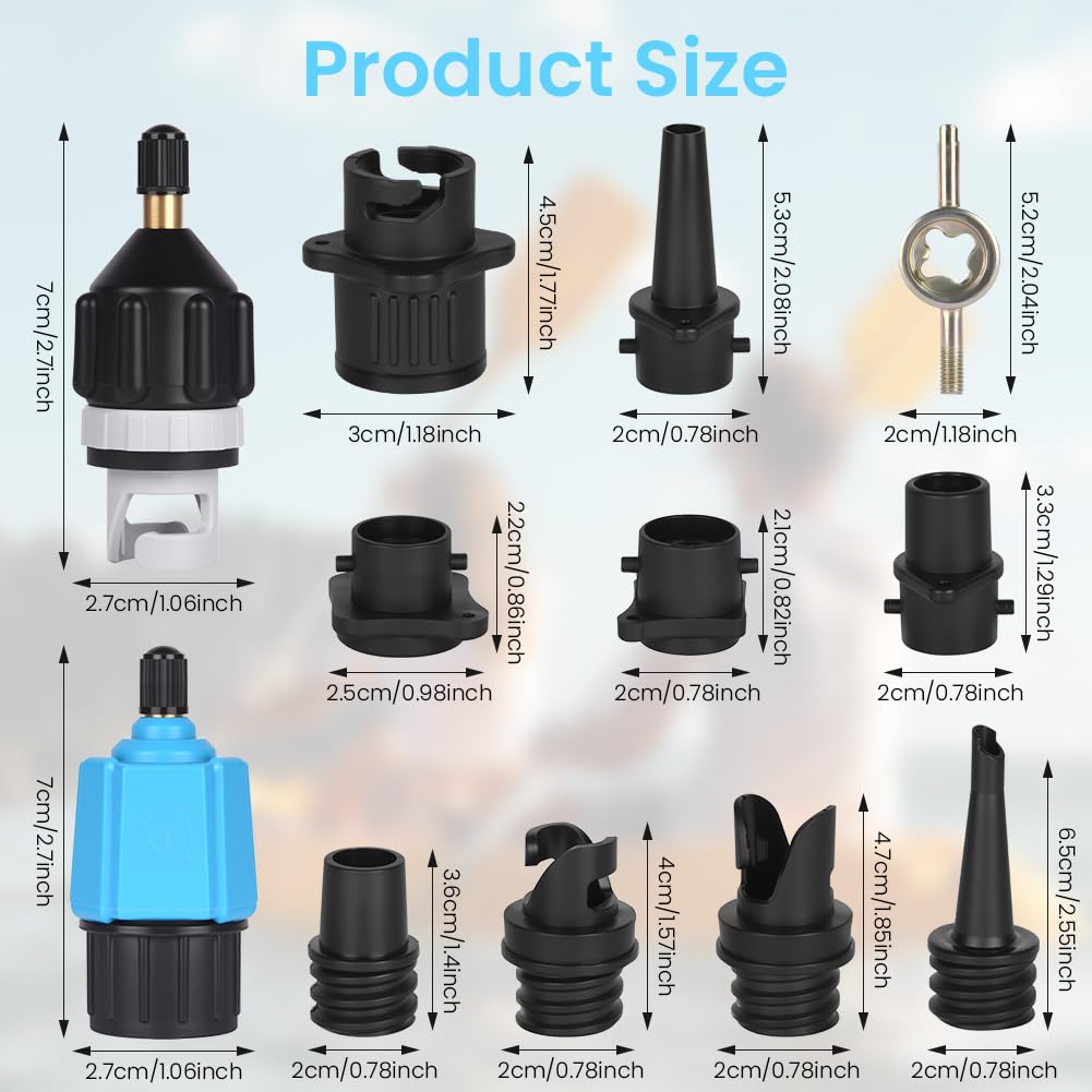 OFFCUP Adaptador de Válvula para Canoa, Bomba de Aire Sup Convertidor, Accesorios para Paddle Board Kayak Bote Inflable