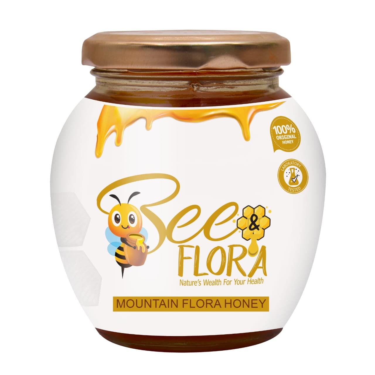 Bee & Flora Pure Mountain Honey, Natural Mountain Flora Honey, 100% unprocessed Original Honey (250 Grams)