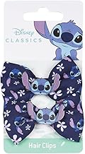 Pasapelo con Forma de Lazo de Stitch - Color Azul y Morado - Elaborado en Poliéster 100% - Estampado con la Cara de Stitch - Producto Original Diseñado en España