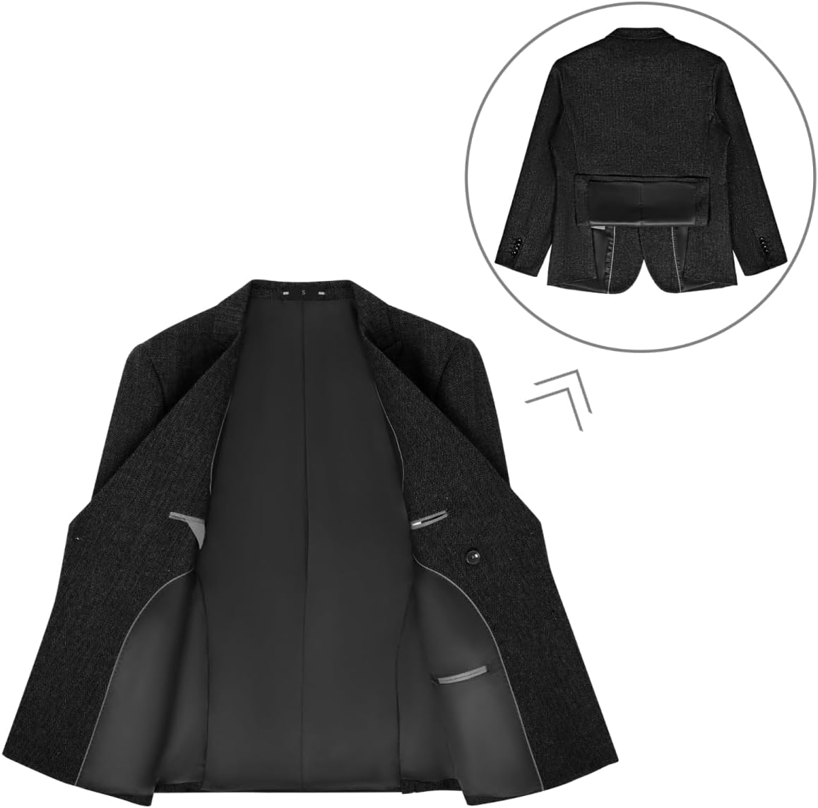 Lynerun Retro 2 Pieces Suit Men Slim Fit Formal Double Breasted Tweed Herringbone Men Suit Jacket Pants Set Wedding Tuxedo - Image 4