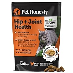 Cat Hip & Joint Health Crunchy & Creamy Chews - Cat Joint Support Supplement with Glucosamine, Health Supplies & Hip Support for Indoor & Outdoor Cats (Chicken 30-Day Supply)
