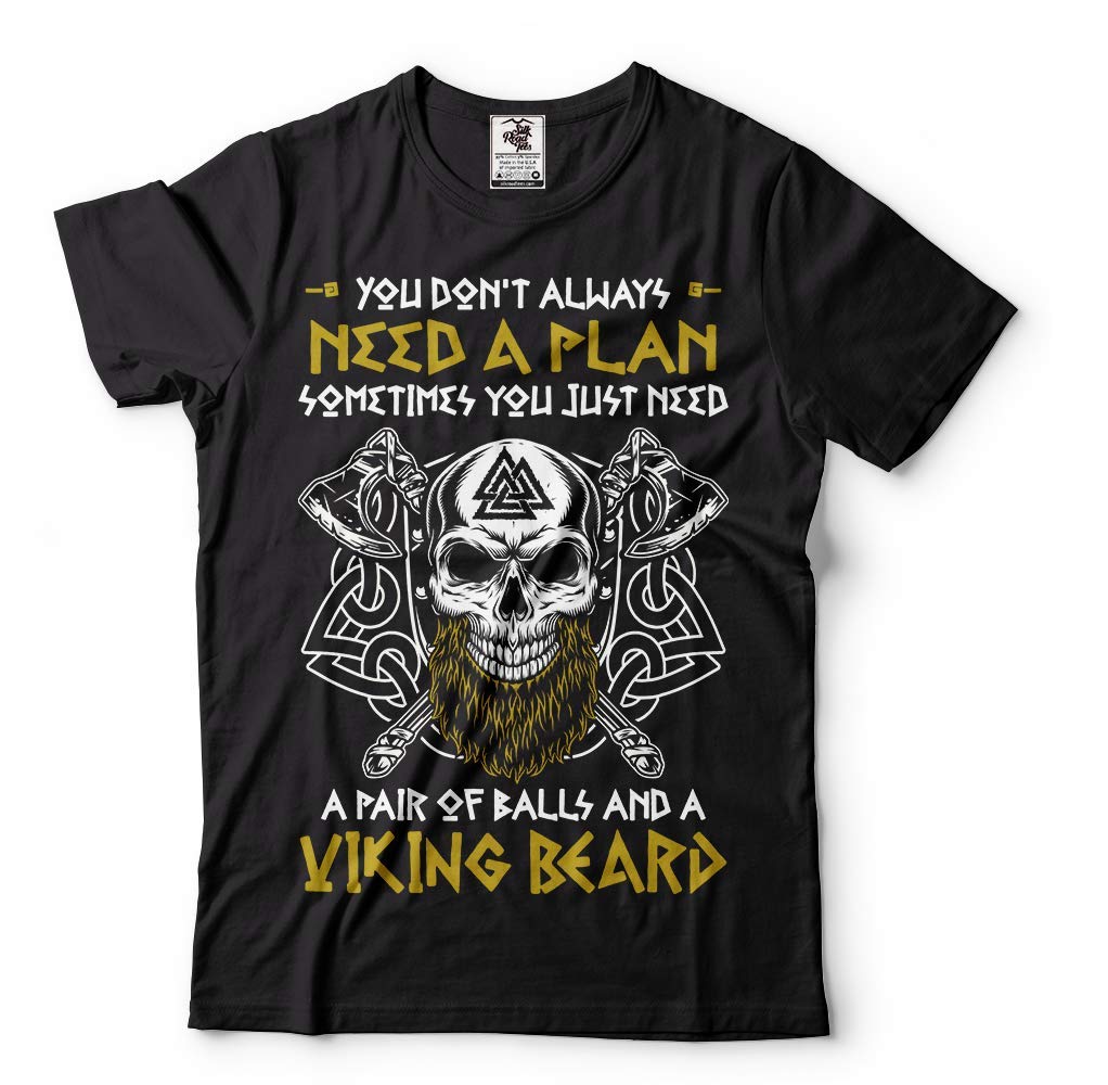 Viking Beard T-Shirt Breaded Man Thor Odin Norse Mythology Nordic T Shirt