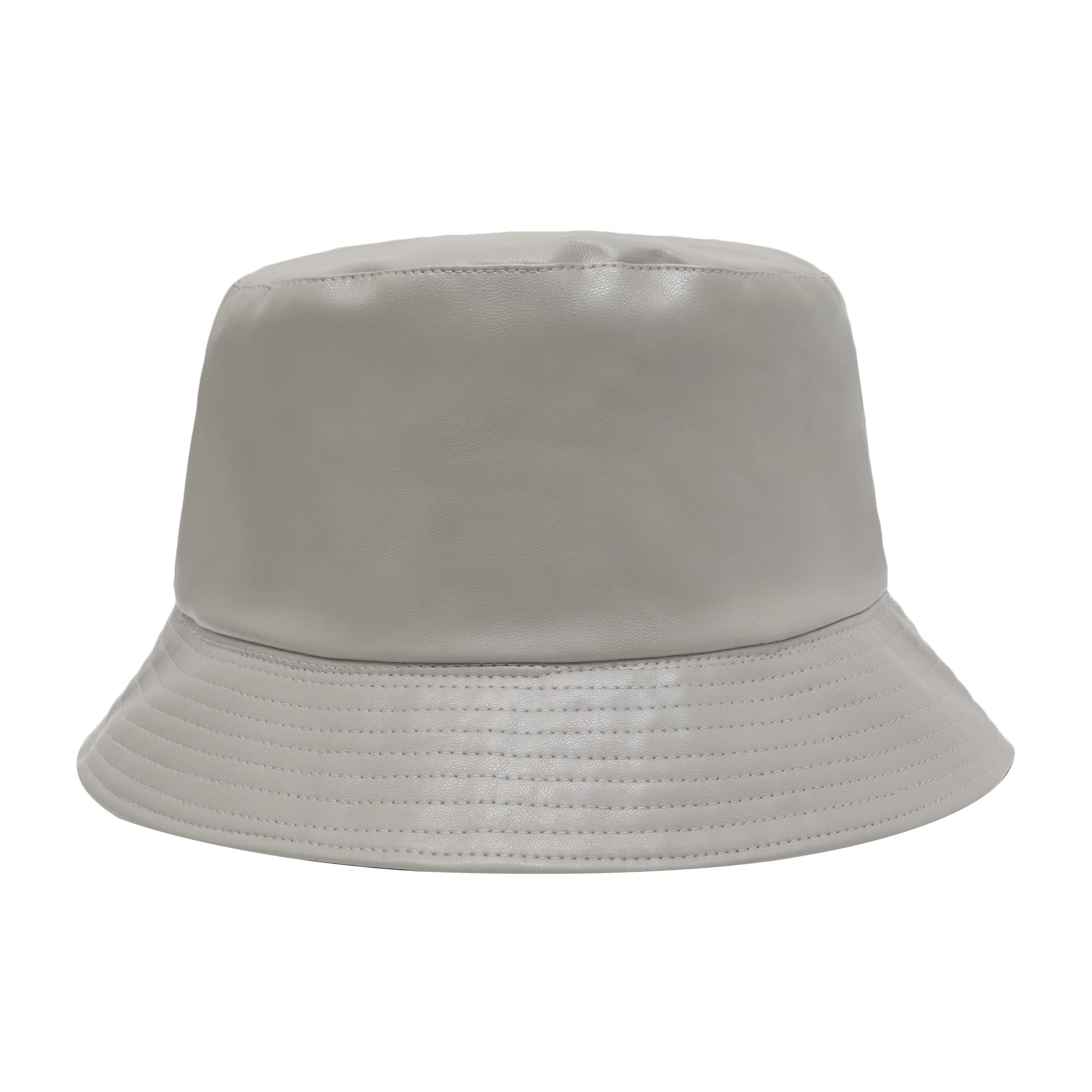 ZLYC Unisex Fashion Bucket Hat PU-Leder Regenhut wasserdicht Fischerhüte