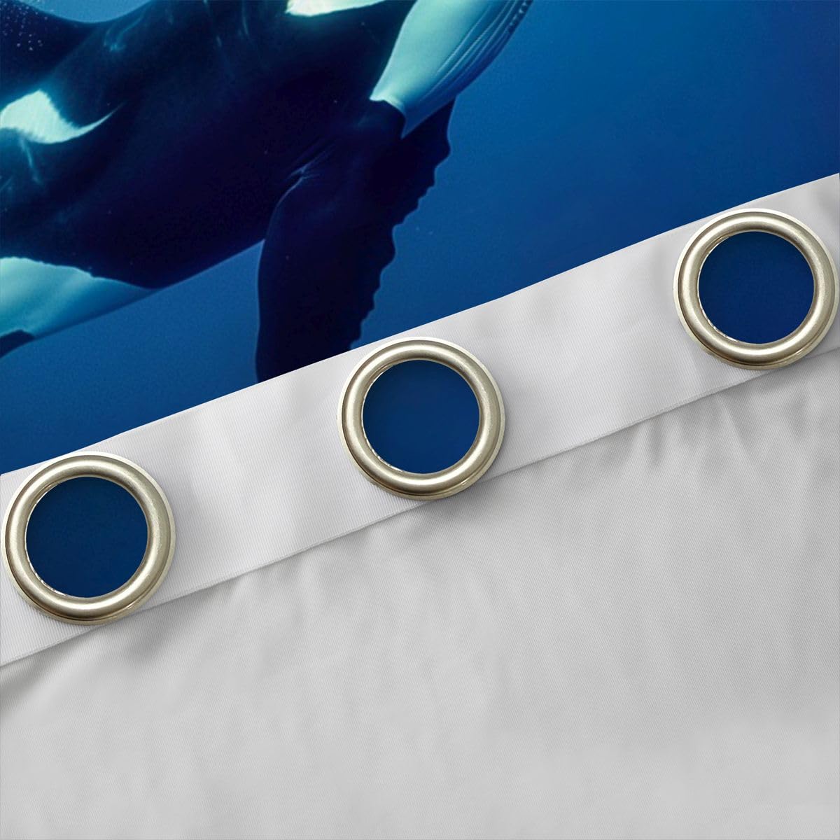 Homemissing Tende oscuranti Orca per camera da letto, soggiorno, balena oceanica, tende oscuranti con stelle marine, spiaggia, tende oscuranti per finestre, 2 pannelli da 117 cm x 117 cm