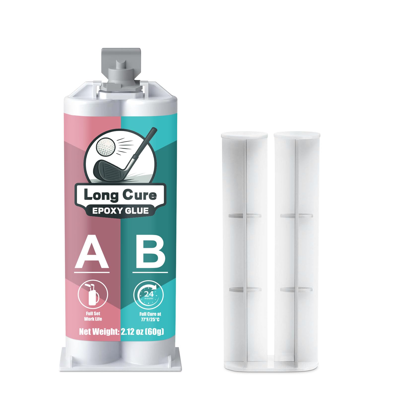 EIGTWEN 30min Golf Club Epoxy, 60ml Extra Strength Golf Shaft Epoxy, Applicable to All Clubheads, Drivers, Putters, and Irons, Compatible with Graphite and Steel Shafts (long cure)