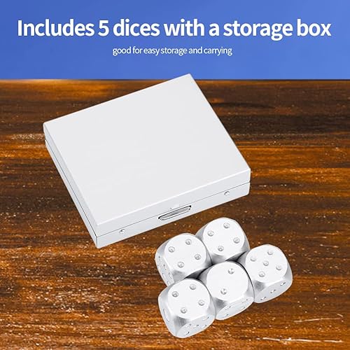 Miniatura 6 de VGEBY Juego de caja de dados con 5 piezas, juego de mesa de dados, juguete de entretenimiento, dados de juego de dados de Navidad, regalos de fiesta