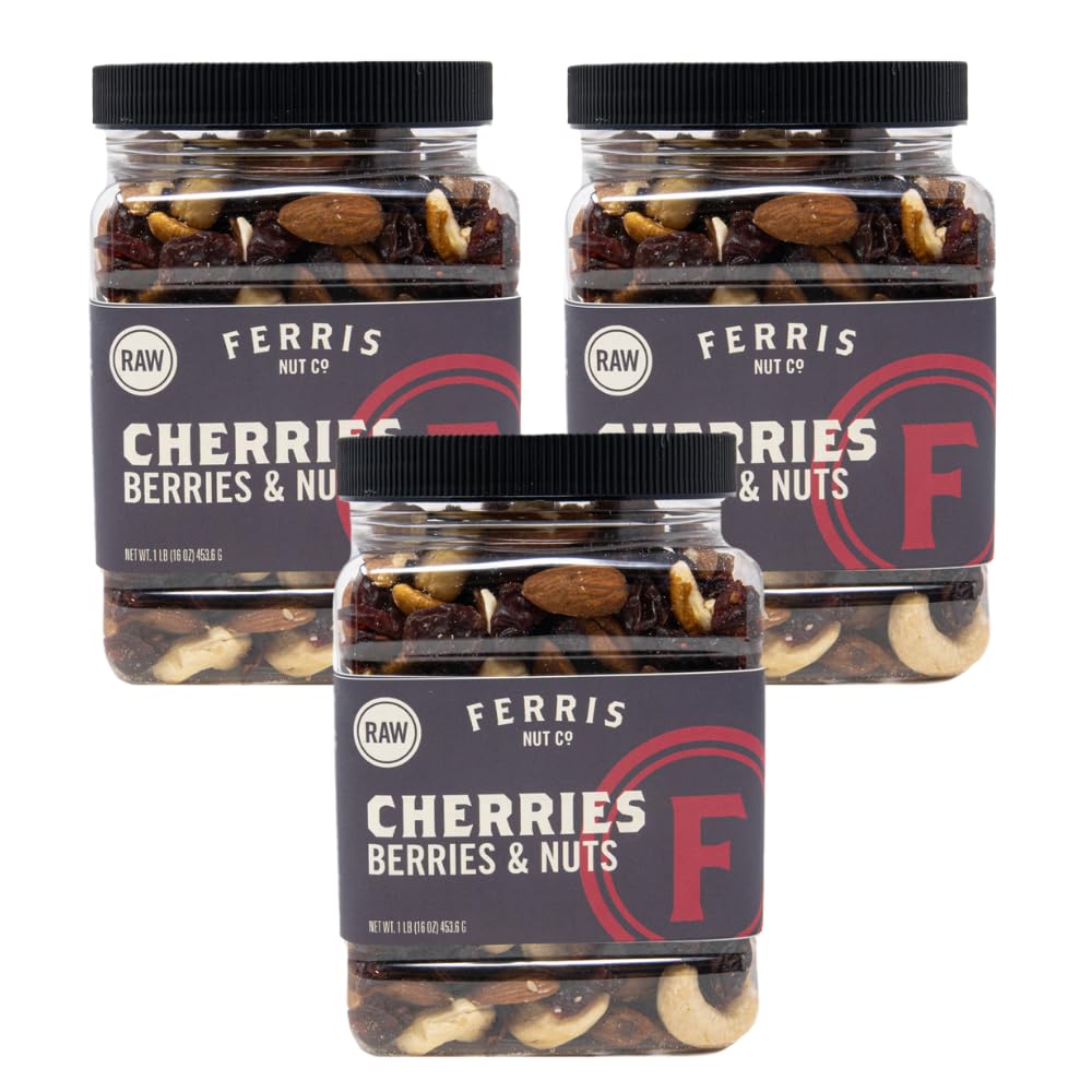 Ferris Coffee & Nut Co. Cherries, Berries and Raw Nuts Gourmet Trail Mix with
